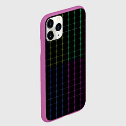 Чехол iPhone 11 Pro матовый Color black multicolored stripes, цвет: 3D-фиолетовый — фото 2