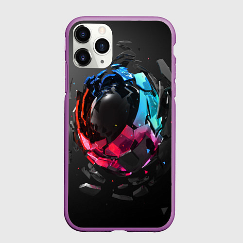 Чехол iPhone 11 Pro матовый Abstract graphics / 3D-Фиолетовый – фото 1