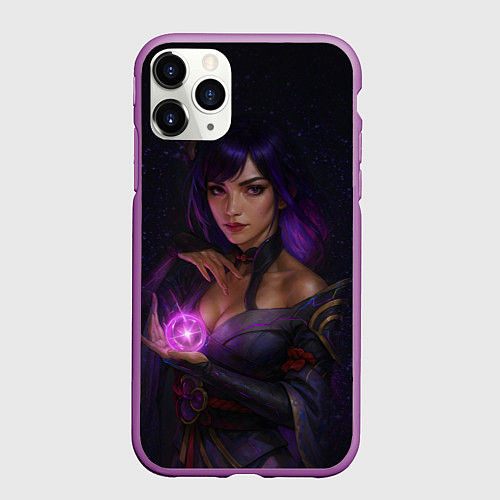 Чехол iPhone 11 Pro матовый Райдэн Эи реализм / 3D-Фиолетовый – фото 1
