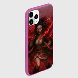 Чехол iPhone 11 Pro матовый Незуко Камадо реализм, цвет: 3D-фиолетовый — фото 2