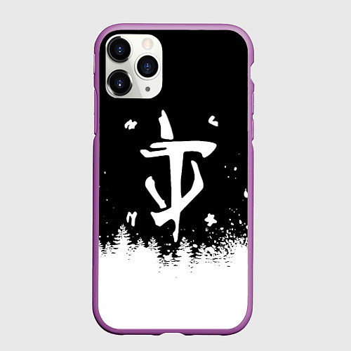 Чехол iPhone 11 Pro матовый Doom winter wild / 3D-Фиолетовый – фото 1