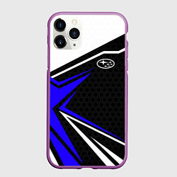 Чехол iPhone 11 Pro матовый Субару - blue sport, цвет: 3D-фиолетовый