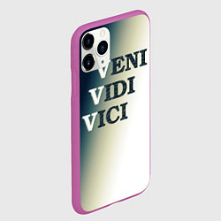 Чехол iPhone 11 Pro матовый Крылатя фраза vvv - градиент, цвет: 3D-фиолетовый — фото 2
