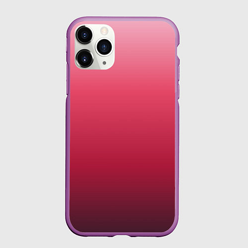 Чехол iPhone 11 Pro матовый Градиент гранатовый / 3D-Фиолетовый – фото 1