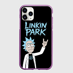 Чехол iPhone 11 Pro матовый Linkin Park и Рик рокер двухсторонняя, цвет: 3D-фиолетовый