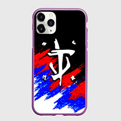 Чехол iPhone 11 Pro матовый Doom триколор краски