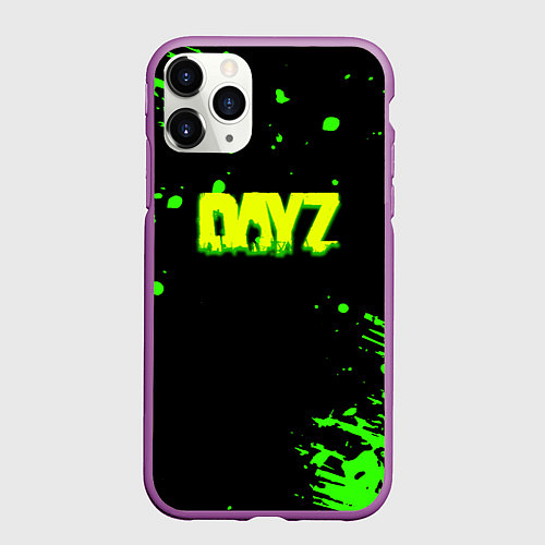 Чехол iPhone 11 Pro матовый Dayz кислотное краски логотип / 3D-Фиолетовый – фото 1