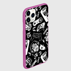 Чехол iPhone 11 Pro матовый Retro gamer pattern, цвет: 3D-фиолетовый — фото 2