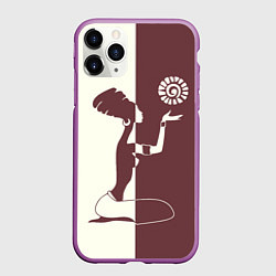 Чехол iPhone 11 Pro матовый Силуэт африканки