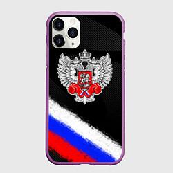 Чехол iPhone 11 Pro матовый Федерация бокса - триколор