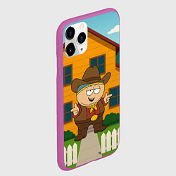 Чехол iPhone 11 Pro матовый Эрик Картман ковбой, цвет: 3D-фиолетовый — фото 2