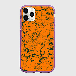 Чехол iPhone 11 Pro матовый Брызги краской, цвет: 3D-фиолетовый