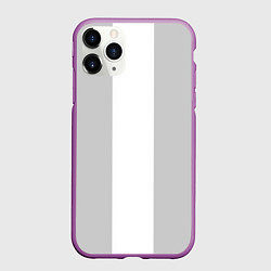 Чехол iPhone 11 Pro матовый Color white grey, цвет: 3D-фиолетовый