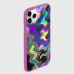 Чехол iPhone 11 Pro матовый Голографическая абстракция, цвет: 3D-фиолетовый — фото 2