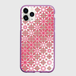 Чехол iPhone 11 Pro матовый Звездная россыпь-розовый, цвет: 3D-фиолетовый