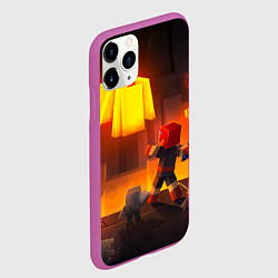 Чехол iPhone 11 Pro матовый Майнкрафт - рейд босс, цвет: 3D-фиолетовый — фото 2