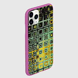 Чехол iPhone 11 Pro матовый Абстрактная зелено-черная текстура, цвет: 3D-фиолетовый — фото 2