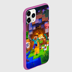 Чехол iPhone 11 Pro матовый Стив и Алекс - Майнкрафт, цвет: 3D-фиолетовый — фото 2