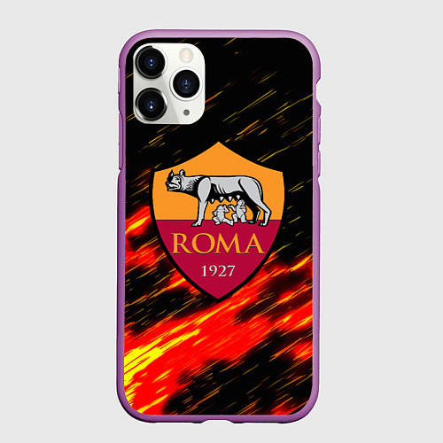 Чехол iPhone 11 Pro матовый Romo огненные штрихи / 3D-Фиолетовый – фото 1