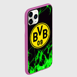 Чехол iPhone 11 Pro матовый Borussia зелёный огонь, цвет: 3D-фиолетовый — фото 2