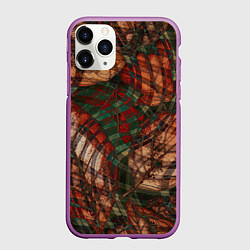 Чехол iPhone 11 Pro матовый Бесконечный клетчатый паттерн, цвет: 3D-фиолетовый