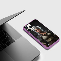 Чехол iPhone 11 Pro матовый Цири Ведьмак, цвет: 3D-фиолетовый — фото 2