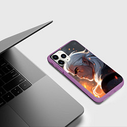 Чехол iPhone 11 Pro матовый Ведьмак в аниме стиле, цвет: 3D-фиолетовый — фото 2