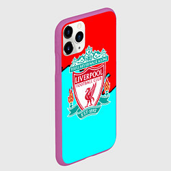 Чехол iPhone 11 Pro матовый Liverpool краски текстура штрихи, цвет: 3D-фиолетовый — фото 2