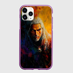Чехол iPhone 11 Pro матовый Ведьмак масляными красками, цвет: 3D-фиолетовый