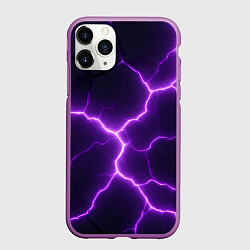 Чехол iPhone 11 Pro матовый Фиолетовые молнии, цвет: 3D-фиолетовый