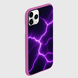 Чехол iPhone 11 Pro матовый Фиолетовые молнии, цвет: 3D-фиолетовый — фото 2