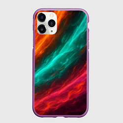 Чехол iPhone 11 Pro матовый Разноцветное движение, цвет: 3D-фиолетовый