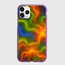 Чехол iPhone 11 Pro матовый Разноцветный дым, цвет: 3D-фиолетовый