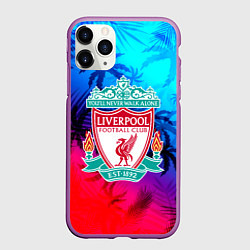 Чехол iPhone 11 Pro матовый Liverpool неоновые тропики, цвет: 3D-фиолетовый