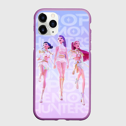 Чехол iPhone 11 Pro матовый Huntrix KPop Demon Hunters / 3D-Фиолетовый – фото 1