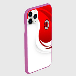 Чехол iPhone 11 Pro матовый ФК Милан - белый и красный, цвет: 3D-фиолетовый — фото 2