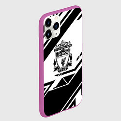 Чехол iPhone 11 Pro матовый Liverpool черные полосы геометрия, цвет: 3D-фиолетовый — фото 2