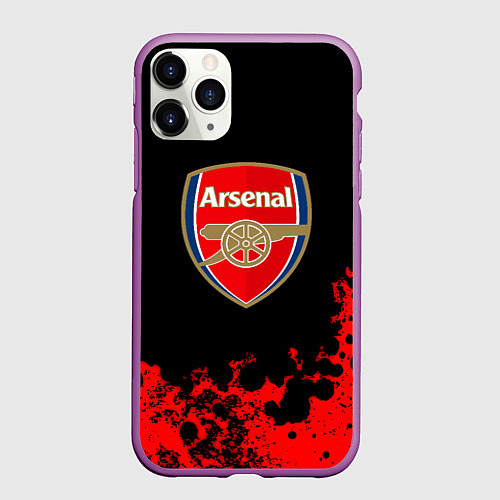 Чехол iPhone 11 Pro матовый Арсенал красные краски / 3D-Фиолетовый – фото 1