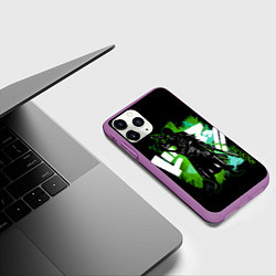 Чехол iPhone 11 Pro матовый One Piece силуэт Ророноа Зоро, цвет: 3D-фиолетовый — фото 2