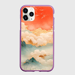 Чехол iPhone 11 Pro матовый Объемные Японские волны текстура