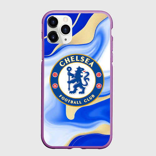 Чехол iPhone 11 Pro матовый Фк Челси / 3D-Фиолетовый – фото 1