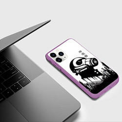 Чехол iPhone 11 Pro матовый Respirator in metropolis - hieroglyphs, цвет: 3D-фиолетовый — фото 2