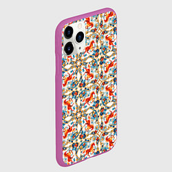 Чехол iPhone 11 Pro матовый Орнамент с лошадью - символом Нового 2026 года, цвет: 3D-фиолетовый — фото 2
