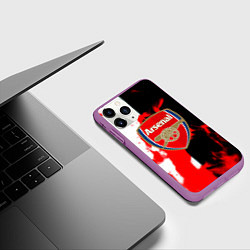 Чехол iPhone 11 Pro матовый Арсенал огонь, цвет: 3D-фиолетовый — фото 2