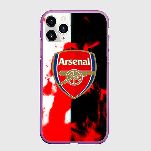 Чехол iPhone 11 Pro матовый Арсенал огонь / 3D-Фиолетовый – фото 1