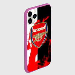 Чехол iPhone 11 Pro матовый Арсенал огонь, цвет: 3D-фиолетовый — фото 2