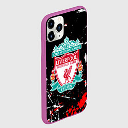 Чехол iPhone 11 Pro матовый Liverpool штрихи красок, цвет: 3D-фиолетовый — фото 2