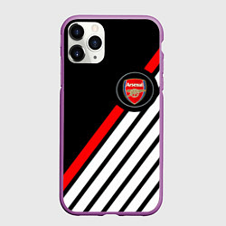 Чехол iPhone 11 Pro матовый Арсенал геометрия полосы