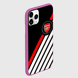 Чехол iPhone 11 Pro матовый Арсенал геометрия полосы, цвет: 3D-фиолетовый — фото 2