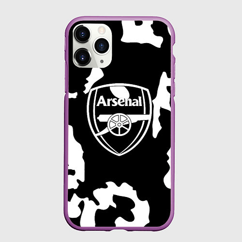 Чехол iPhone 11 Pro матовый Арсенал камуфляжные краски / 3D-Фиолетовый – фото 1